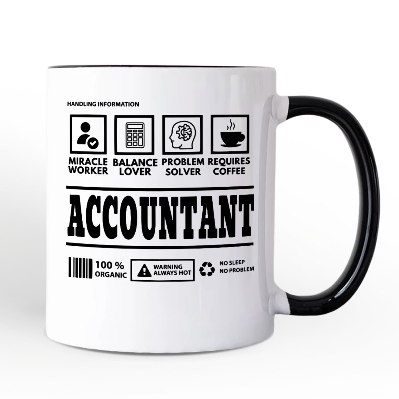 Accountant Nutrition Facts Mug, Bookkeeper Humor Graphic Gift